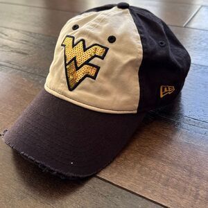 Victorias secret pink wvu sequin baseball cap hat mountaineers new era